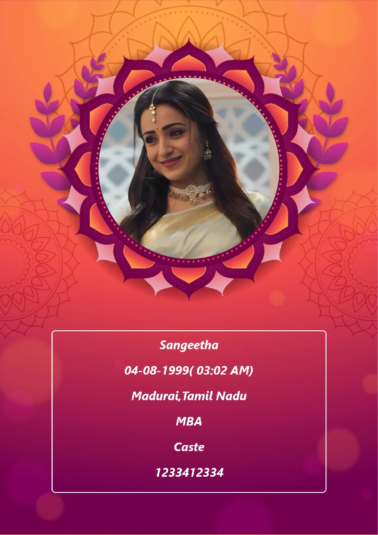 sample bio data template 6